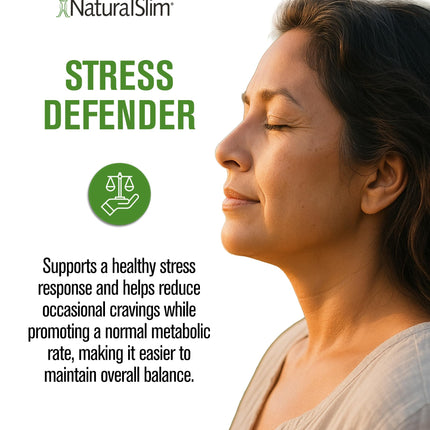 NaturalSlim Stress Defender – Cortisol Support, Craving Control & Sleep & Metabolism (180 Veg Capsules)