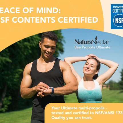 NaturaNectar Ultimate Bee Propolis Capsules - NSF Certified, Gluten-Free (60pcs)