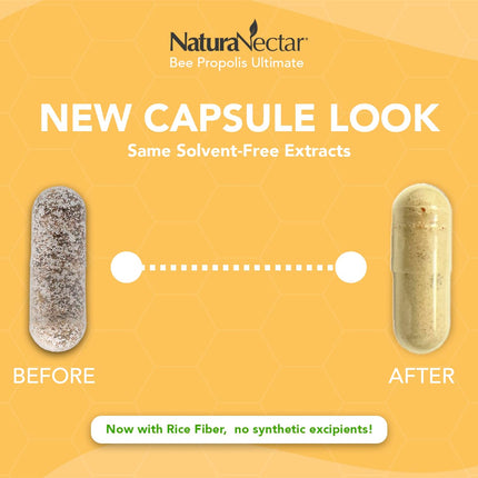 NaturaNectar Ultimate Bee Propolis Capsules - NSF Certified, Gluten-Free (60pcs)