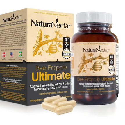 NaturaNectar Ultimate Bee Propolis Capsules - NSF Certified, Gluten-Free (60pcs)