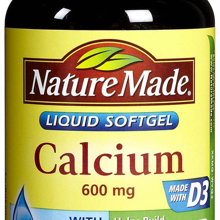 Nature Made Calcium 600 mg with Vitamin D3 – 4-Pack (100 Softgels Each)