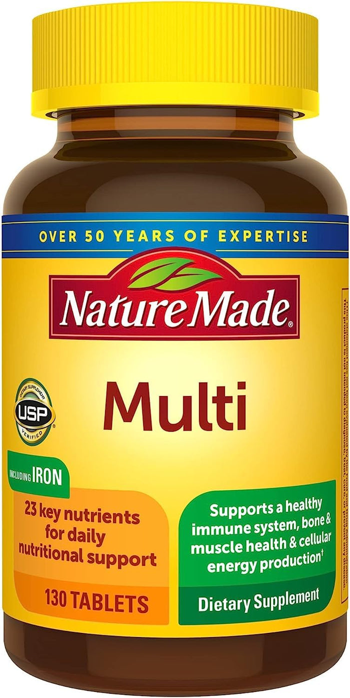 Nature Made Multi Complete Tablets - 130 ct, Pack of 2 | 23 Essential Nutrients