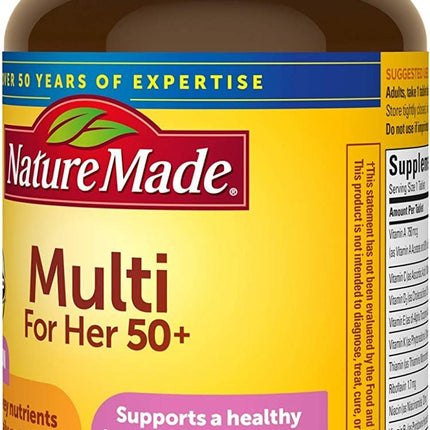 Nature Made Multi for Her 50+ Vitamin/Mineral Tablets 90 ea — Pack of 4