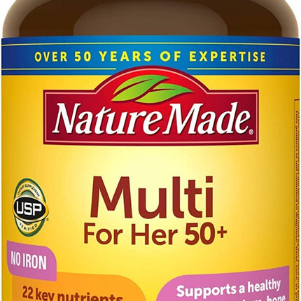 Nature Made Multi for Her 50+ Vitamin/Mineral Tablets 90 ea — Pack of 4