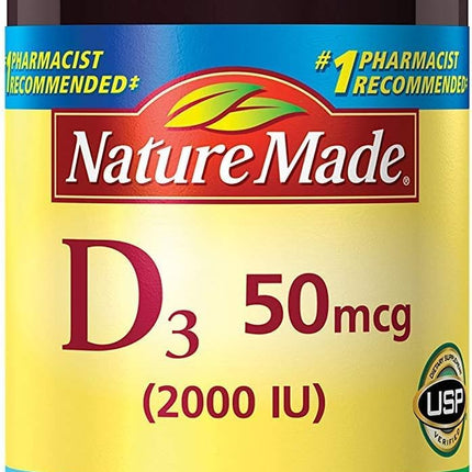 Nature Made Vitamin D3 2000 IU Liquid Softgels – 3-Pack (90 ea per bottle)