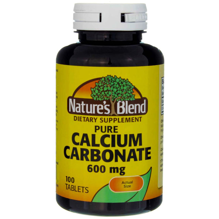 Nature's Blend Calcium Carbonate 600mg Tablets - 100 ct (Pack of 2)