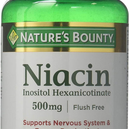 Nature's Bounty Flush Free Niacin 500 mg – 240 Capsules (2 x 120 Count Bottles)