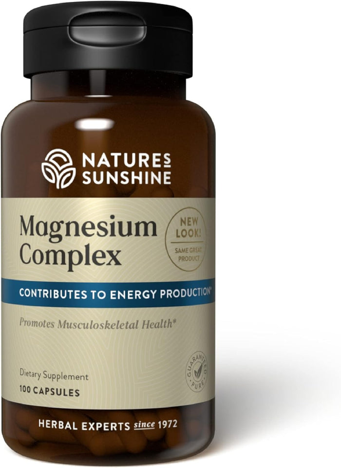 Nature’s Sunshine Magnesium Complex – High Potency Magnesium with Citrate & Malate | 50 Servings (100 Capsules)