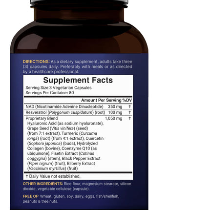 NatureBell NAD+ 1,500mg – 240 Veggie Capsules | 10-in-1 NMN Alternative