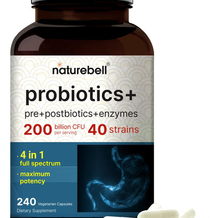 NatureBell Probiotic 200B CFU – 40 Strains | 240 Veggie Capsules