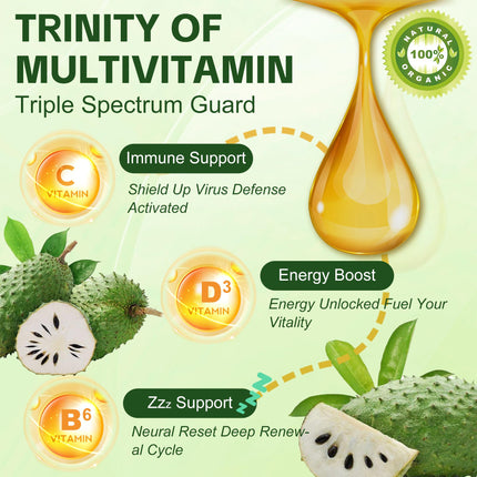 NaturePlanet Soursop Bitters Drops with Vitamin C, D3 & B6 — Immune Support & Digestive Health