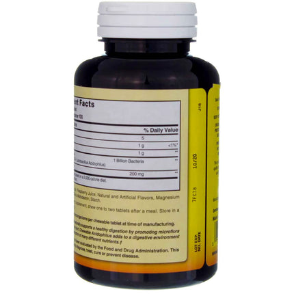 Nature's Blend Acidophilus Chewable Raspberry Flavor – 100 Tablets per Bottle, Pack of 2