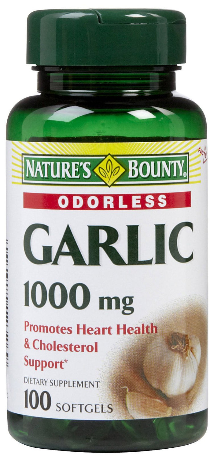Nature's Bounty Garlic Extract Supplement - 1000 mg Rapid Release Softgels, 100-Count, Pack of 3 | Supports Circulatory Function
