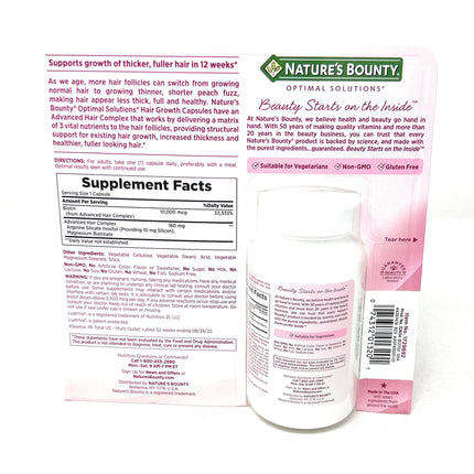 Nature's Bounty Hair Growth Supplement — 1 Per Day, Supports Thicker Hair (90 Capsules)