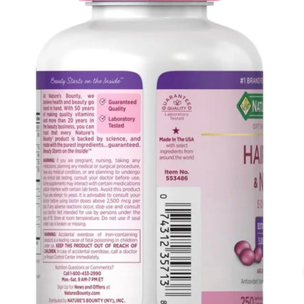 Nature's Bounty Hair, Skin & Nails 250 Softgels – 2 Pack