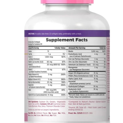 Nature's Bounty Hair, Skin & Nails 250 Softgels – 2 Pack