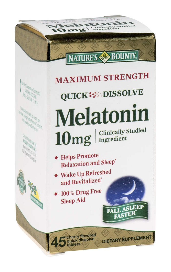Nature's Bounty Melatonin 10 mg Quick Dissolve Tablets 45 ea (Pack of 3)