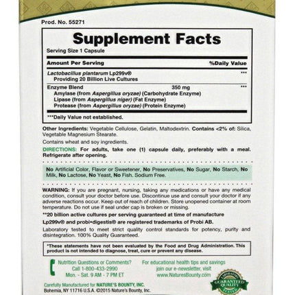 Nature's Bounty Probiotic GX Gas & Bloating Formula - 4 Pack, 20 Billion Cultures