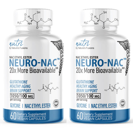 Nature's Fusions Neuro NAC with NACET – Pack of 2, 120 Capsules | 20x More Bioavailable NACET
