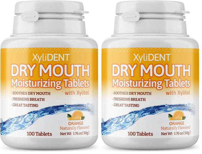 Nature's Stance XyliDENT Xylitol Tablets – Dry Mouth Relief, Orange, 2-Pack (100 Count per Pack)