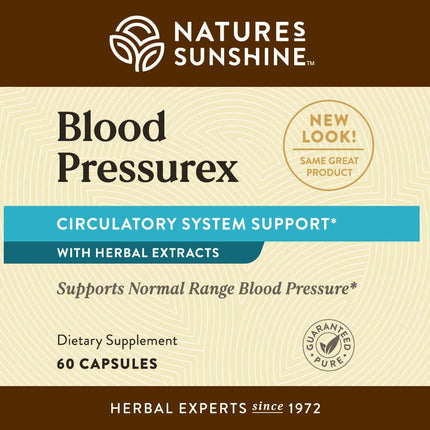 Nature's Sunshine Blood Pressurex 60 Capsules – Supports Normal Blood Pressure Range