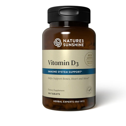 Nature's Sunshine Vitamin D3, 180 Tablets | Supports Bone Health, Overall Wellness, and May Improve Mood