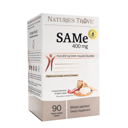 Nature's Trove SAM-e 400mg Enteric Caplets – 90-Count, Vegan, Kosher, Non-GMO