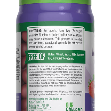 Nature's Truth Melatonin Gummies 12mg – Mixed Berry, Vegan, Non-GMO, Gluten Free (Pack of 2)