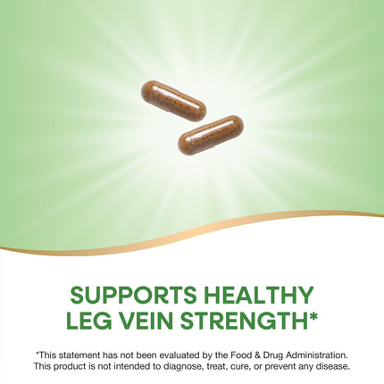 Nature's Way Leg Veins – 6-Herb Vegan Formula with Horse Chestnut, 120 Capsules (2-Pack)