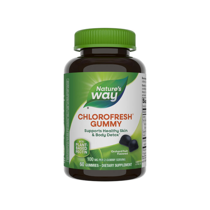 Nature’s Way Chlorofresh Chlorophyll Gummies – Orchard Fruit Flavor, 60 Gummies