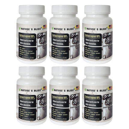 Nature'sbliss Cycloastragenol 99% - Stomach Acid Protected, Made in USA, 5mg, 180 Caps