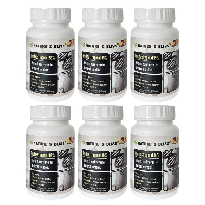 Nature'sbliss Cycloastragenol 99% - Stomach Acid Protected, Made in USA, 5mg, 180 Caps