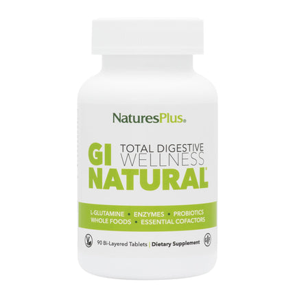 NaturesPlus GI Natural Total Digestive Wellness – 3-Pack, 90 Bi-Layered Tablets (Gluten Free)