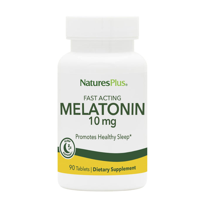 NaturesPlus Melatonin 10 mg – 90 Fast-Acting Tablets – Vegan & Gluten Free