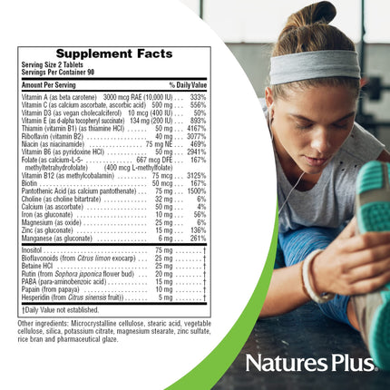 NaturesPlus Nutri-Genic Multivitamin - 180 Vegetarian Tablets | Hypo-Allergenic, Gluten-Free, 90 Servings