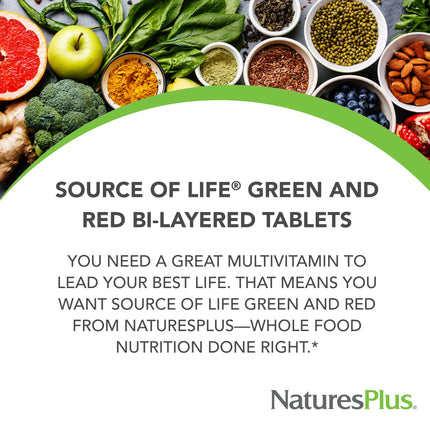 NaturesPlus Source of Life Green & Red Multivitamin – 90 Tablets