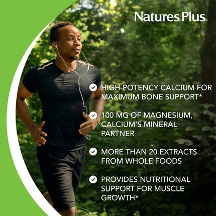 NaturesPlus Source of Life Garden Calcium - 120 Vegan Capsules (Pack of 2) | Organic, Gluten Free, Vegetarian, 60 Servings