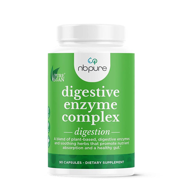 Nbpure Vegan Digestive Enzyme Complex – Daily Digestive Support (12 Enzymes & 3 Herbs)