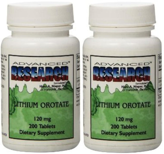 NCI Advanced Research Dr. Hans Nieper Lithium Ootate Tablets 120 mg 200 tablets (pack of 2)