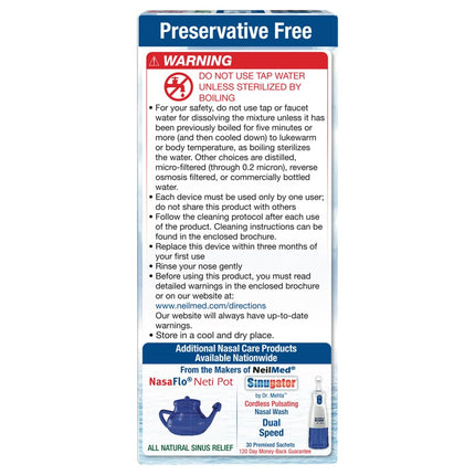 NeilMed Sinus Rinse Premixed Packets 100 Count – Isotonic & Hypertonic Saline Solutions