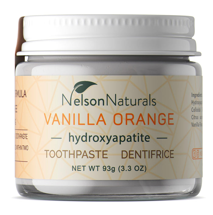 Nelson Naturals Hydroxyapatite Toothpaste 3.3 oz - Vanilla Orange Flavor - Remineralizing & Detoxifying