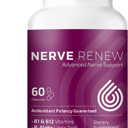 NERVE RENEW Advanced Nerve Support – 300mg Stabilized R-Alpha Lipoic Acid, B Complex & Benfotiamine