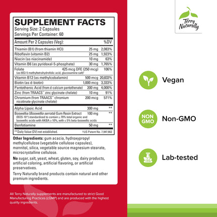 Terry Naturally Healthy Feet & Nerves – Vegan Nerve & Circulation Support with Bioactive B12 – 120 Capsules