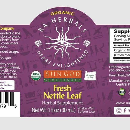 Organic Fresh Nettle Leaf Tincture - ANTIHISTAMINE, ALOPECIA, KIDNEY HEALTH, ANTI-INFLAMMATORY