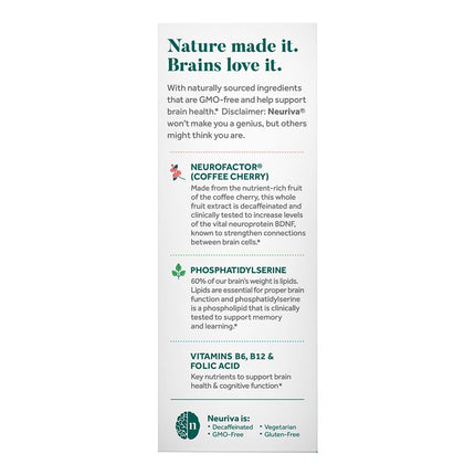 NEURIVA Plus Brain Supplement for Memory & Focus | Clinically Tested Neurofactor & PS