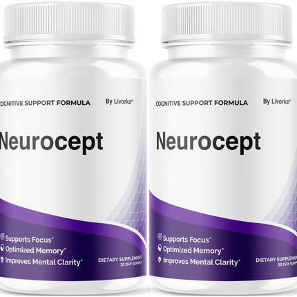 (2 Pack) Neurocept Brain Supplement Capsules – Memory, Focus & Wellness | 120 Capsules