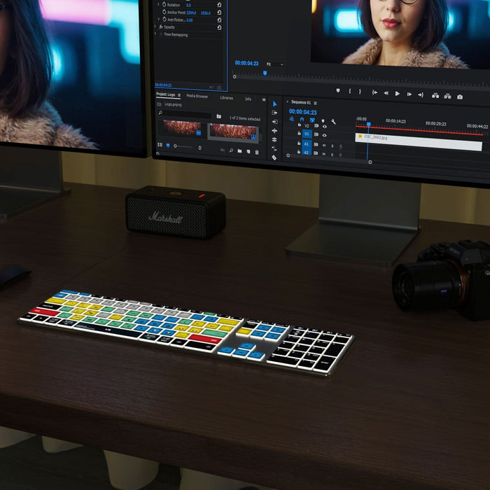 Adobe Premiere Keyboard | AB10 Backlit | Wired & Wireless | Mac & PC