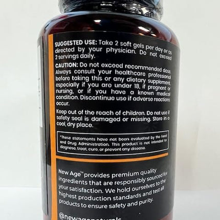 NEW AGE Black Seed Oil Softgel Capsules – Premium Cold-Pressed Nigella Sativa (Non-GMO, Vegetarian, 3 × 90)