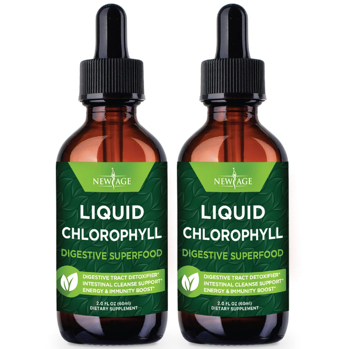 NEW AGE Chlorophyll Liquid Drops – Energy Booster, Digestion & Immune Support (2 Pack)