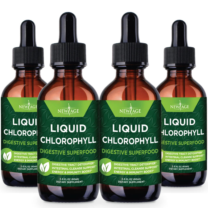 NEW AGE Chlorophyll Liquid Drops (2 fl oz x4) – Energy, Digestion & Immune Support